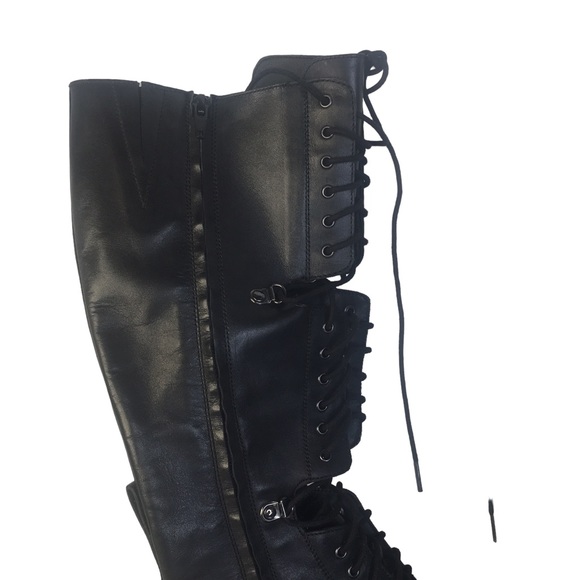 NWOB Free People Miller Black Leather Lace Up Combat Boots size 39/9 - Picture 9 of 10